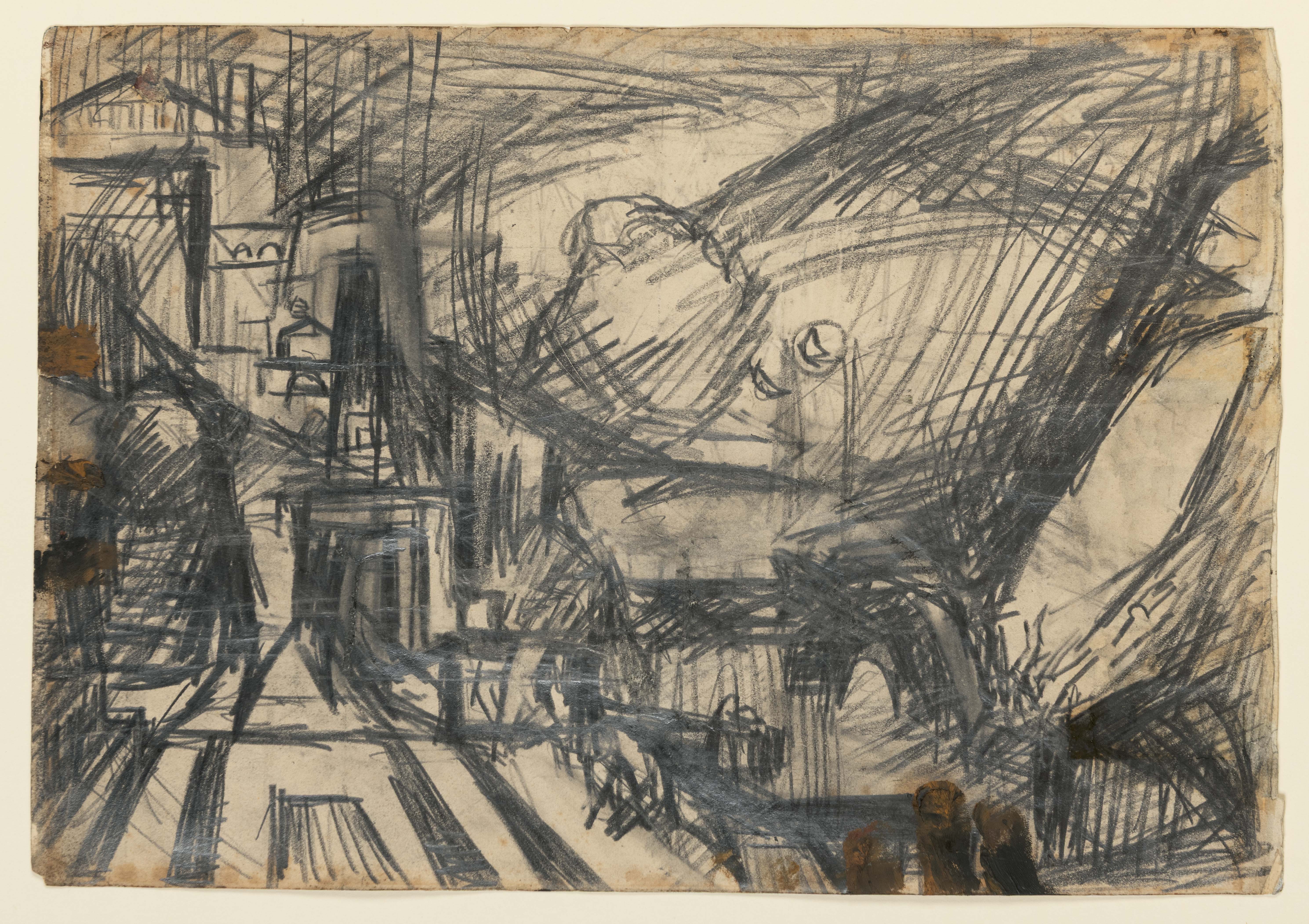 Study after Turner’s The Parting of Hero and Leander [recto]; A Building Site [verso]
